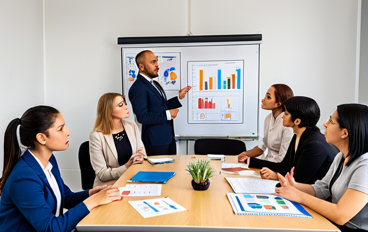 **

A modern office setting. A diverse group of employees is gathered around a table, participating in a risk communication training workshop. The focus is on a facilitator explaining how to use clear and accessible language to communicate potential risks. The atmosphere is engaging and interactive, emphasizing the importance of transparency and honesty in risk communication. Include visual aids such as charts and graphs illustrating risk assessment.

**